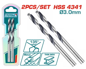 TOTAL 4341 HSS drill bit 3mm 2pcs (TAC1200034)