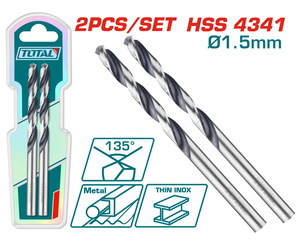 TOTAL 4341 HSS drill bit 1.5mm 2pcs (TAC1200154)