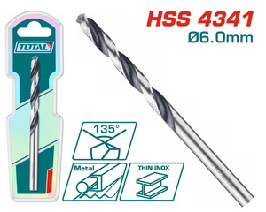TOTAL 4341 HSS drill bit 6mm 1pcs (TAC1200604)
